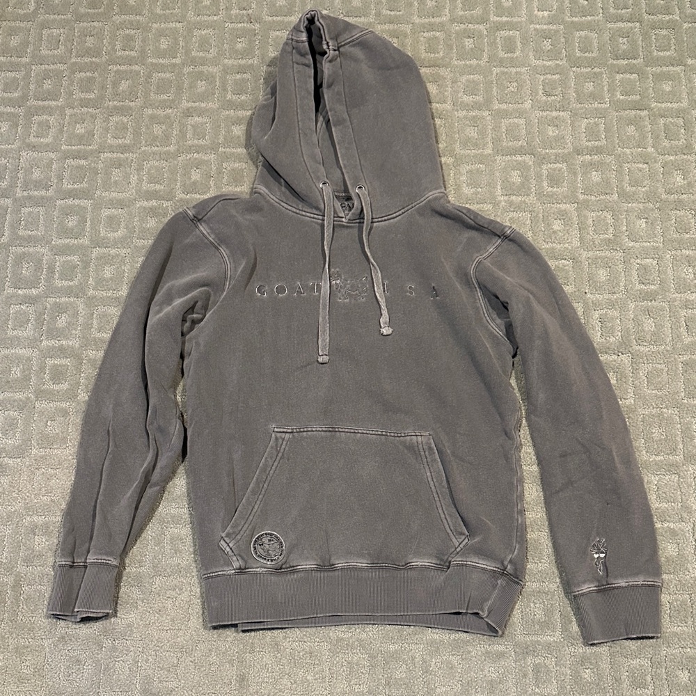 Goat USA Gray Hooded Sweatshirt Mens XS